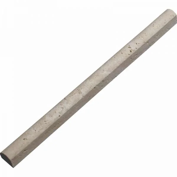 Miami Light Rustic Tumbled Travertine Molding Bullnose Edge 3/4x12 Inch