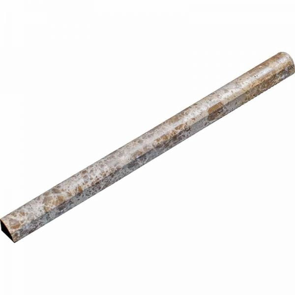 Emperador Polished Marble Mosaic Pencil Edge 3/4x12 Inch