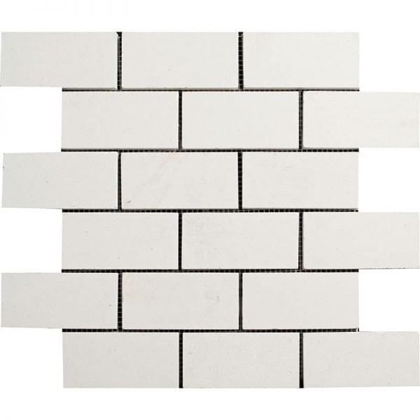 Limra Limestone Polished Limestone Mosaic Brick 2×4 Inch