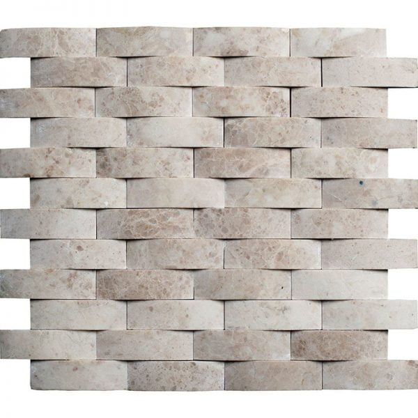 Cappuccino Honed Marble Mosaic Curve 1x3 Inch CR-04