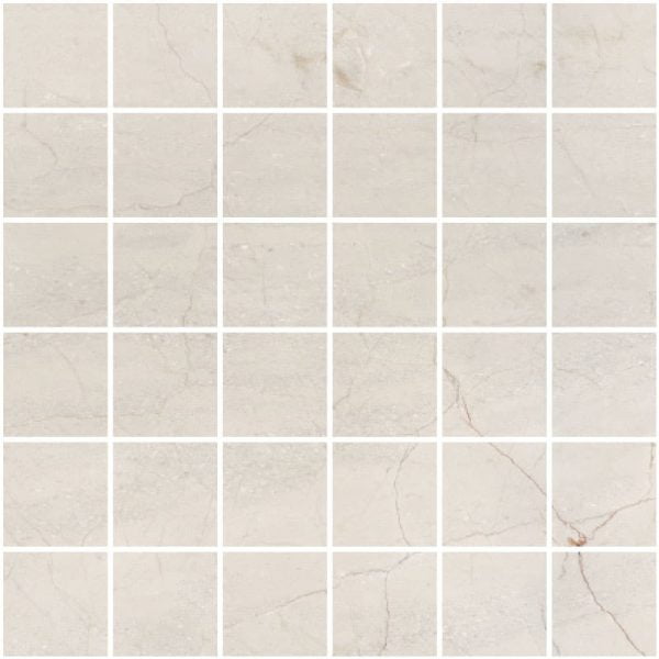 Crema Marfil Honed Marble Mosaic Straight 2x2 Inch