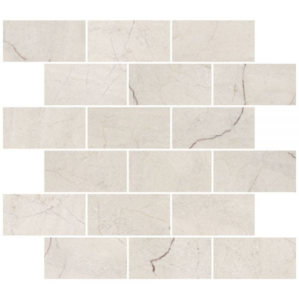 Crema Marfil Honed Marble Mosaic Brick 2x4 Inch