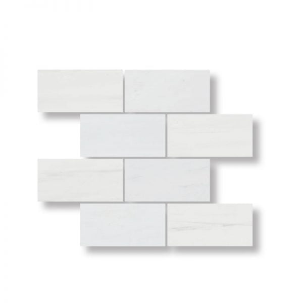 Dolomite Honed Marble Mosaic Brick 3x6 Inch