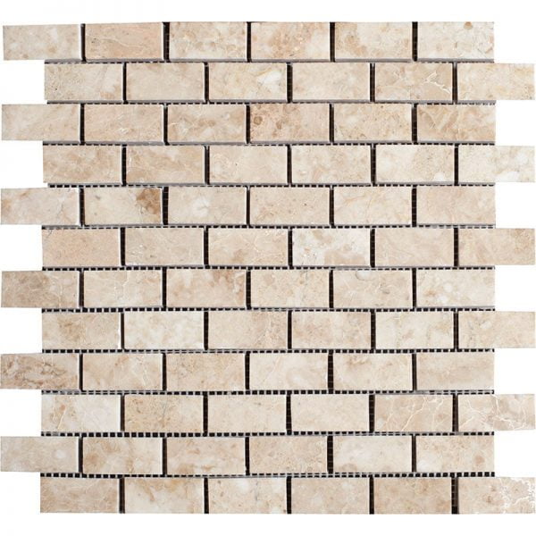 Cappuccino Polished Marble Mosaic Brick 1x2 Inch