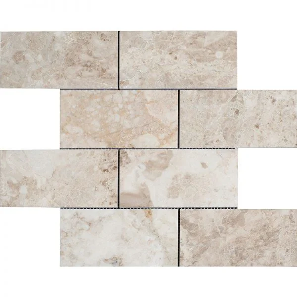 Cappuccino Polished Marble Mosaic Brick 3x6 Inch
