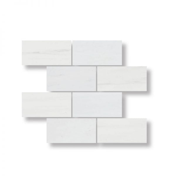 Dolomite Polished Marble Mosaic Brick 3x6 Inch