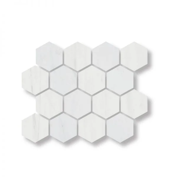 Dolomite Polished Marble Mosaic Hexagon 3 Inch