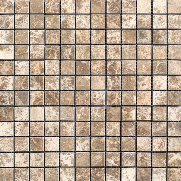 Emperador Polished Marble Mosaic Straight 1x1 Inch