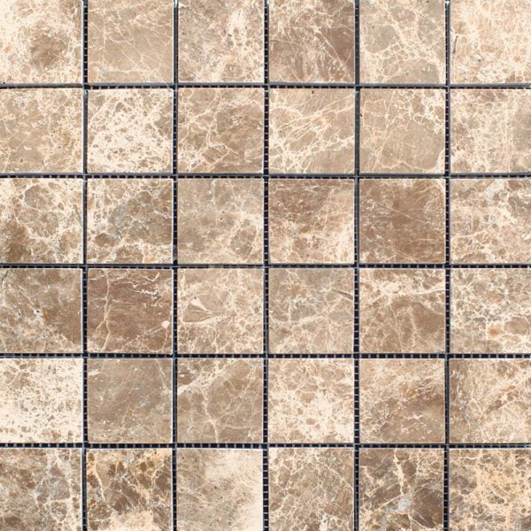 Emperador Polished Marble Mosaic Straight 2x2 Inch