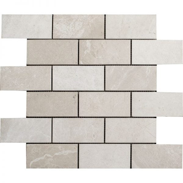 Floridian Cream Polished Marble Mosaic Brick 2x4 Inch