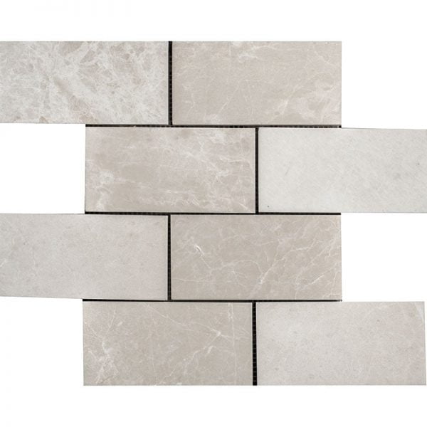 Floridian Cream Polished Marble Mosaic Brick 3x6 Inch