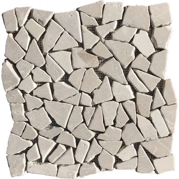 Floridian Cream Tumbled Marble Mosaic Pebble PB-03