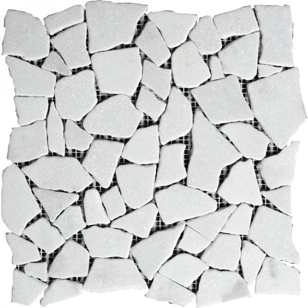 White Carrara Marble Mosaic Pebble PB-05