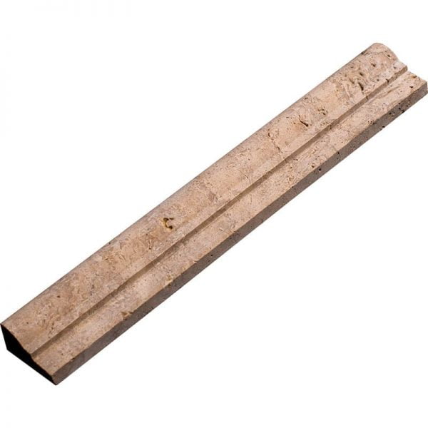 Lunar Tumbled Travertine Moulding Bullnose Edge 1x12 Inch