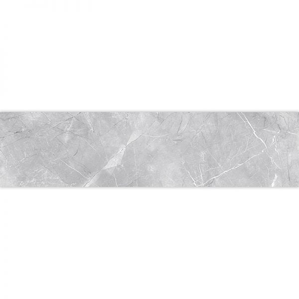 Pulpis Grey Porcelain Bullnose Glossy Tile 3x12 Inch