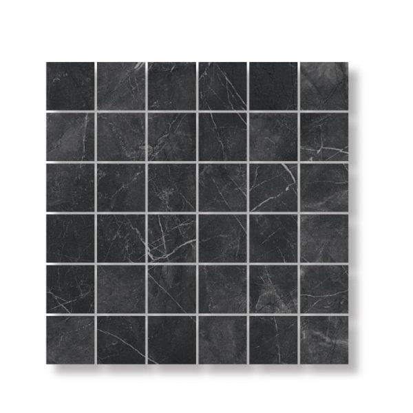 Pulpis Nero Porcelain Glossy Mosaic Straight 2x2 Inch