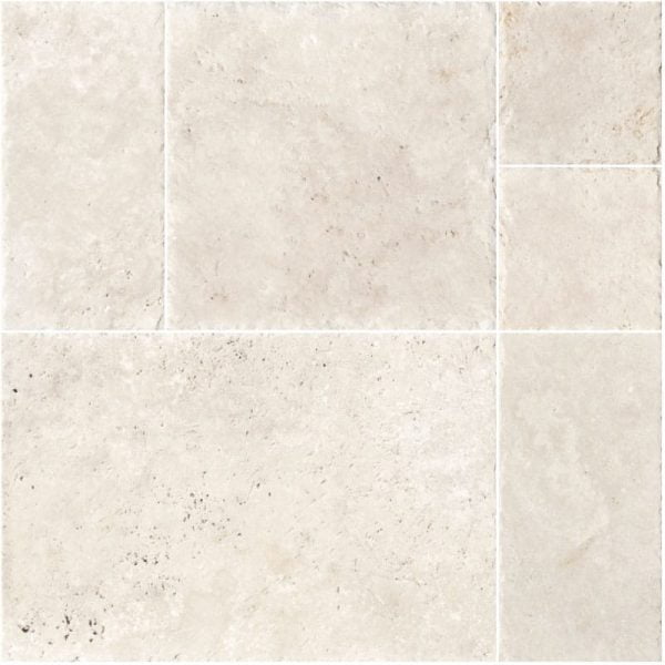 Miami Light Rustic Brushed & Chiseled Travertine French Pattern