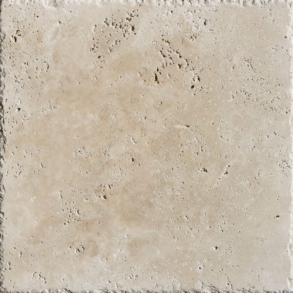 Miami Light Rustic Brushed Chiselled Travertine Tile 16x16x3/8 Inch