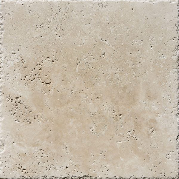 Miami Light Rustic Brushed Chiselled Travertine Tile 8x8x3/8 Inch