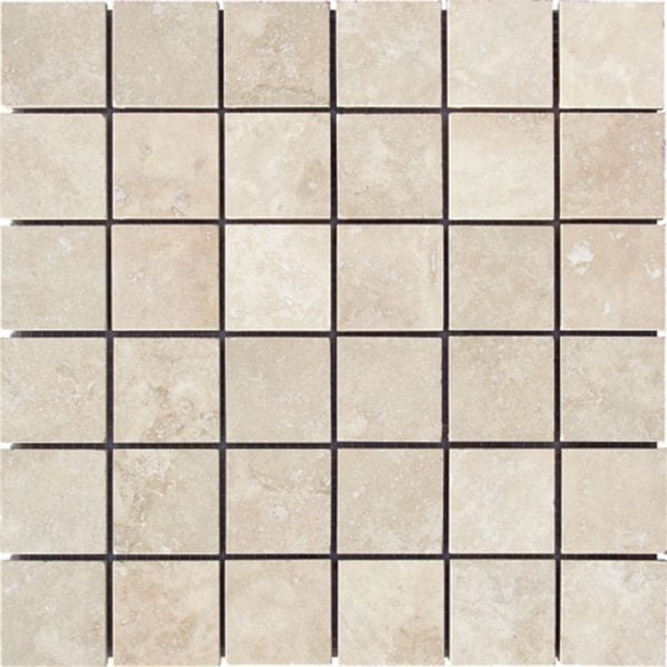 Miami Light Modern Filled&Honed Travertine Mosaic Straight 2×2 Inch