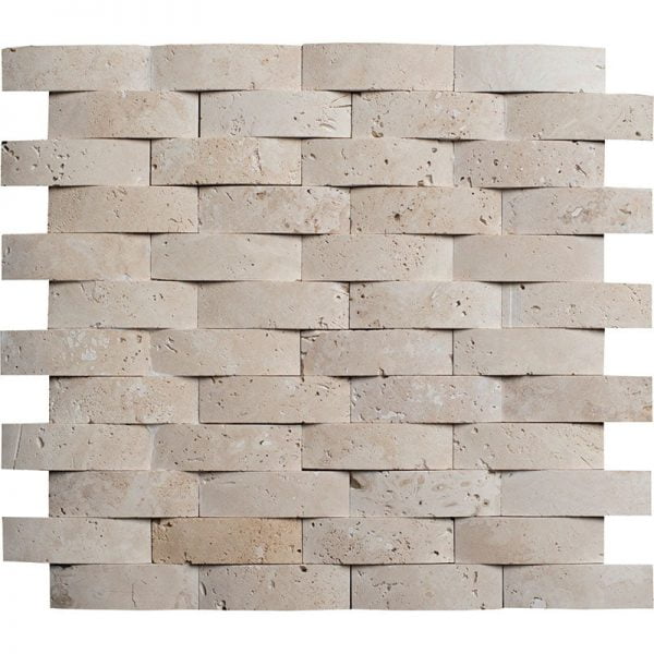 Miami Light Modern Honed Travertine Mosaic Curve 1x3 Inch CR-06