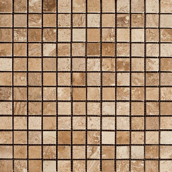 Lunar Filled&Honed Travertine Mosaics Straight 1x1 Inch