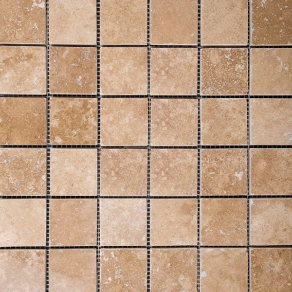 Lunar Filled&Honed Travertine Mosaics Straight 2x2 Inch