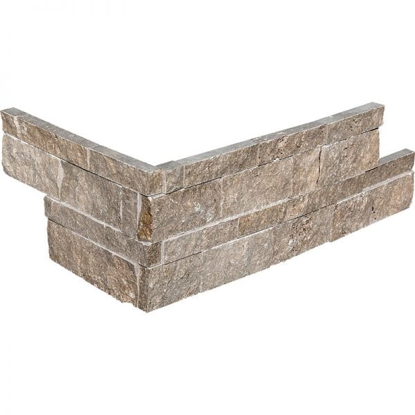 Lunar Travertine Split Face Corner