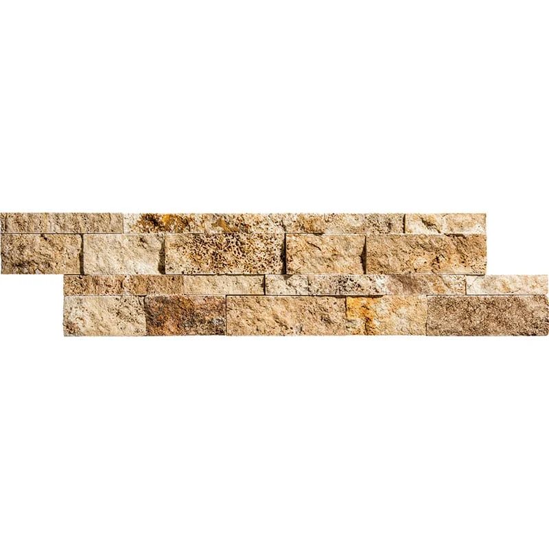 Gold Travertine Ledger Wall Panel Split Face