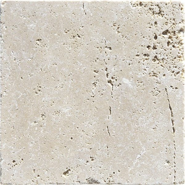 Miami Light Rustic Tumbled Travertine Tile 4x4x1/2 Inch