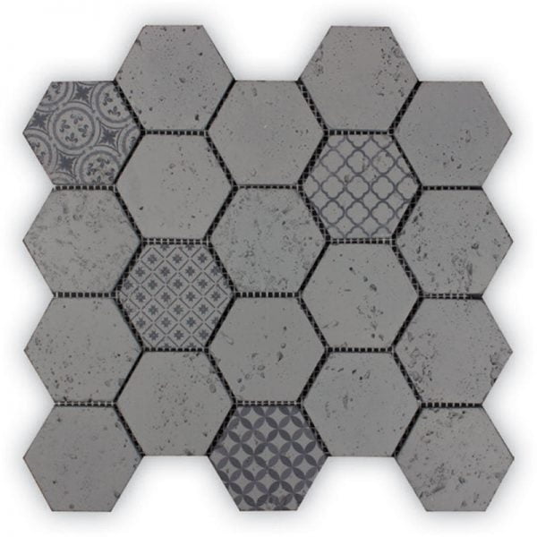 Ecostone Dark Grey 3 Inch Hexagon