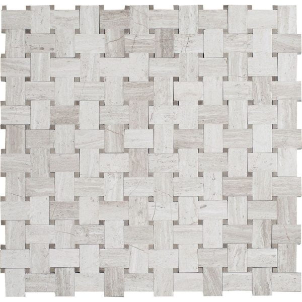 Haisa Polished Marble Mosaic Micro Basketweave